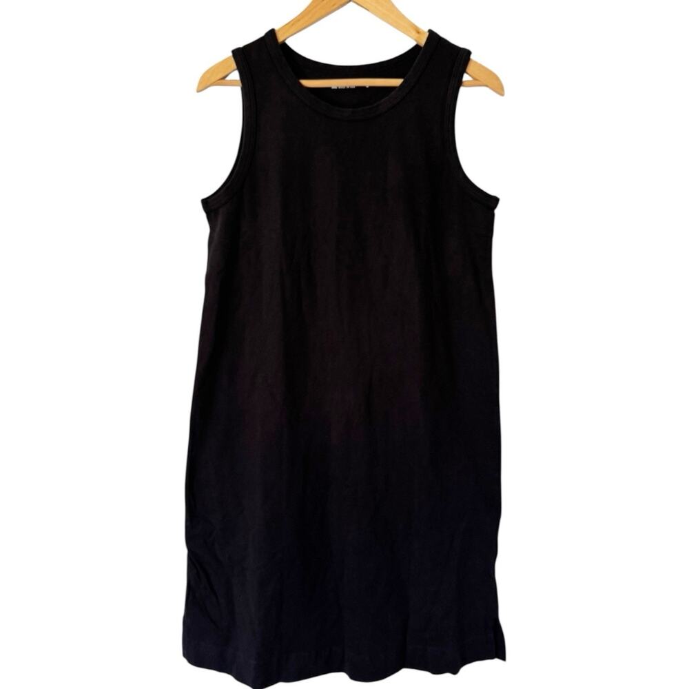 NWOT American Giant Womens Racer Tank Dress Black Oversized Midi Casual Sz Small